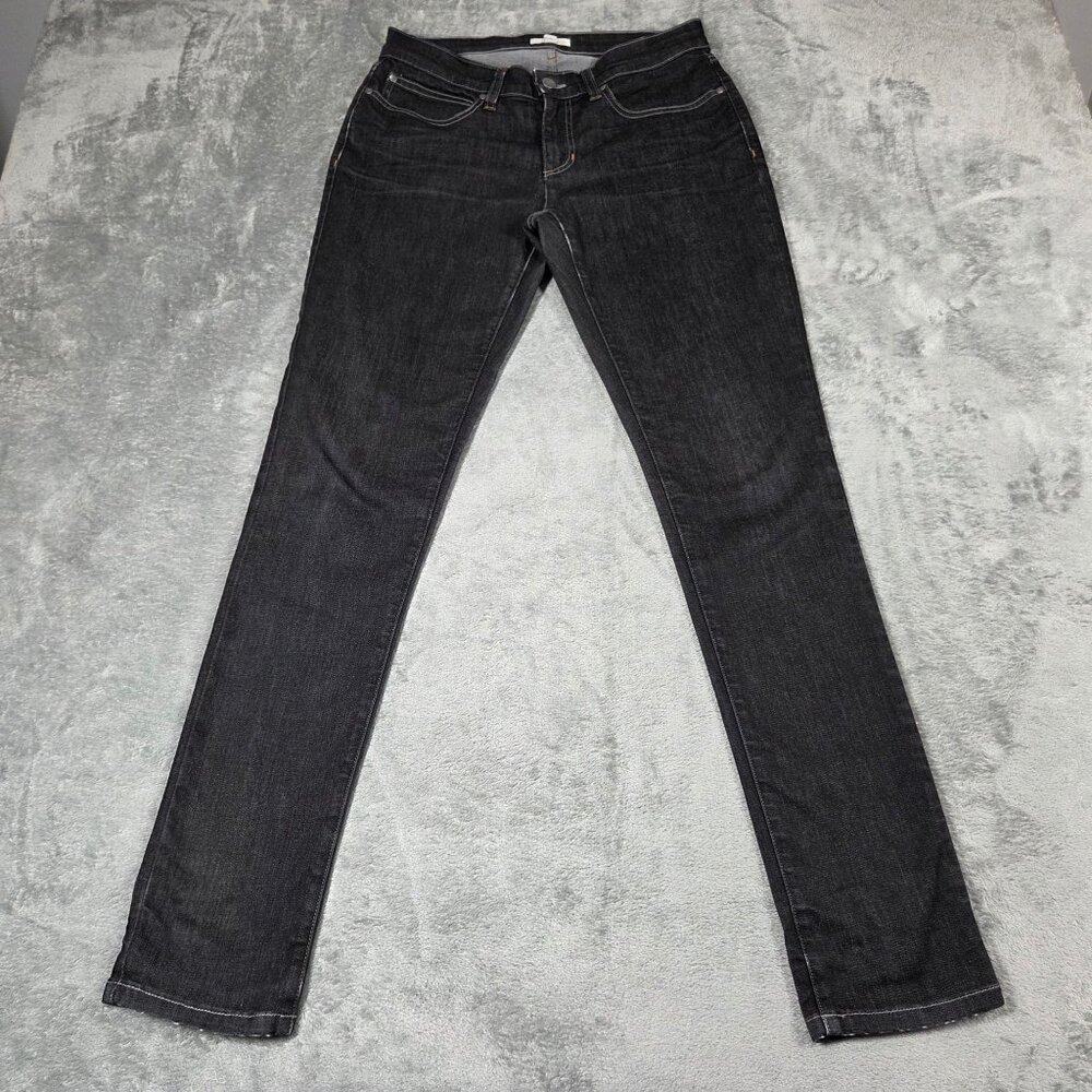 Eileen Fisher Jeans 6 Black Organic Cotton Stretch Skinny Denim Casual Preppy